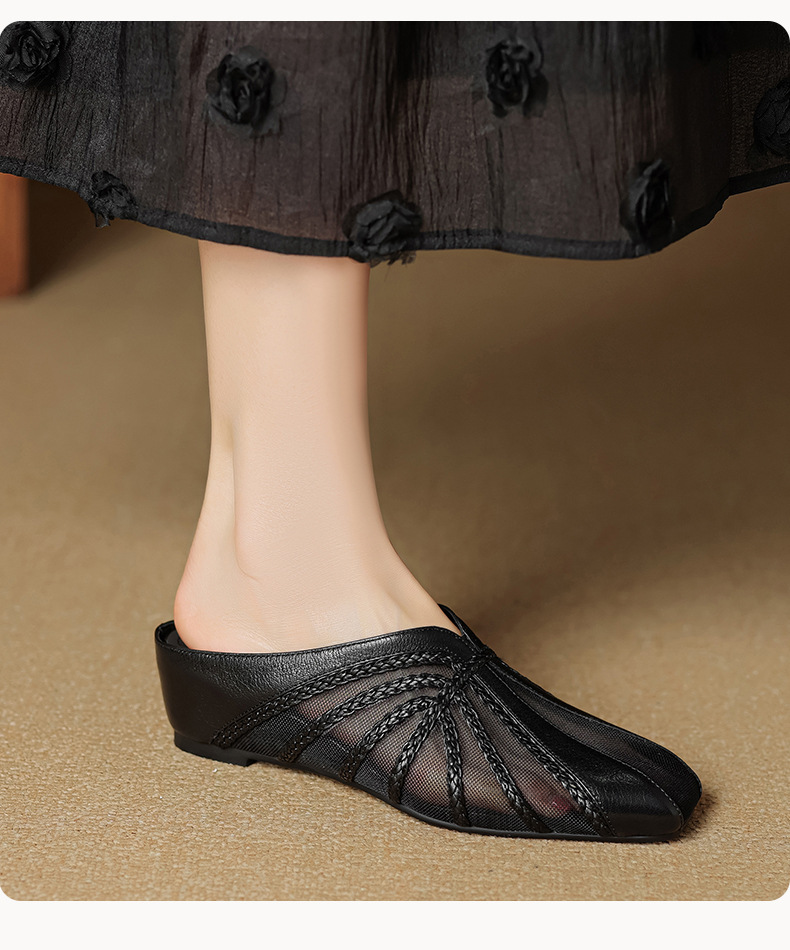 Sandal cao gót nữ mũi nhọn quai chéo gót 5 cm phong cách Hàn Quốc — đen chi tiết 8