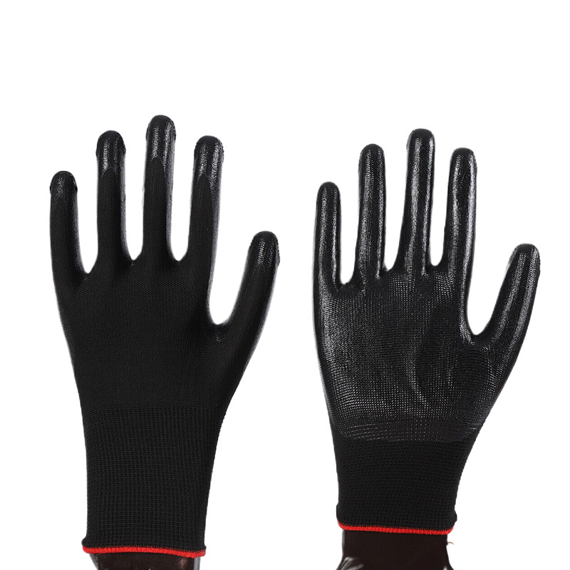 13 guantes de protección laboral de nitrilo de aguja, comercio exterior grande, personalizados, transpirables, cómodos y resistentes al desgaste, guantes de protección laboral de fábrica al por mayor