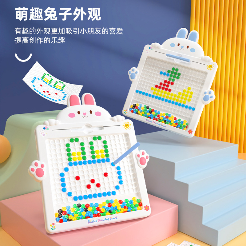 Conejo magnético pincel movimiento tablero de dibujo para ejercitar la concentración de los niños, imaginación, educación temprana, pensamiento acertivo, iluminación tablero de dibujo magnético