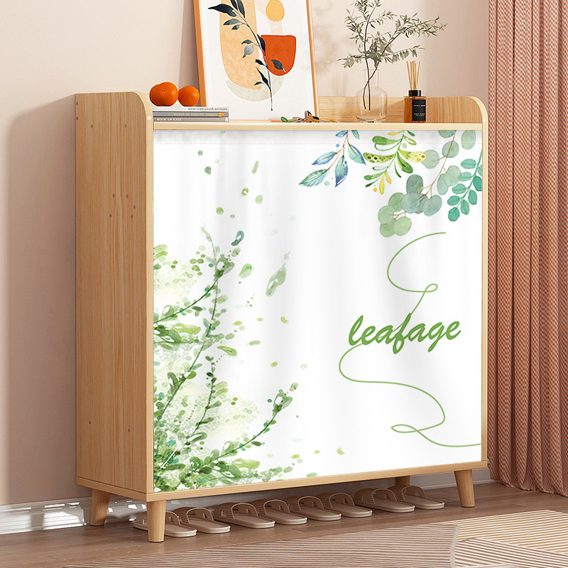 Gabinete de tela que cubre la cortina Velcro autoadhesivo gabinete de zapatos que cubre la cortina fea sin perforaciones armario sundries gabinete puerta cortina hogar