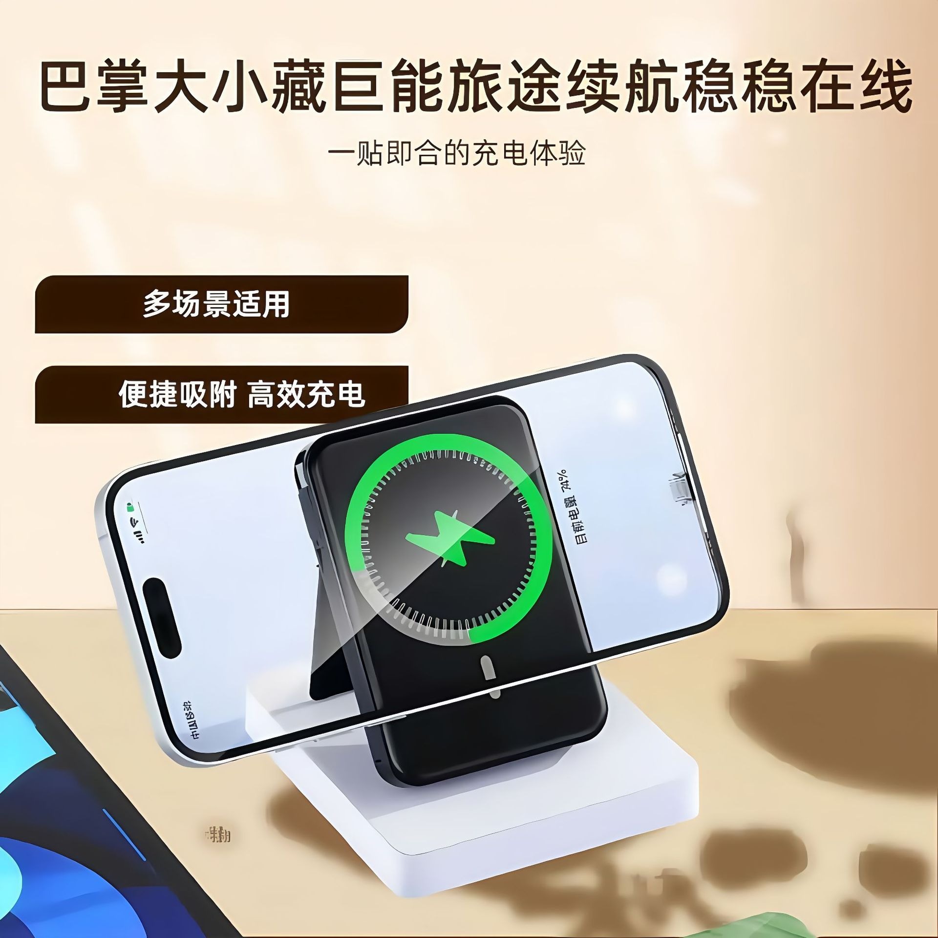 Viaje imprescindible modelo privado con línea de carga de 10000mAh al por mayor magnetismo fuente de alimentación móvil magnetismo fijo carga