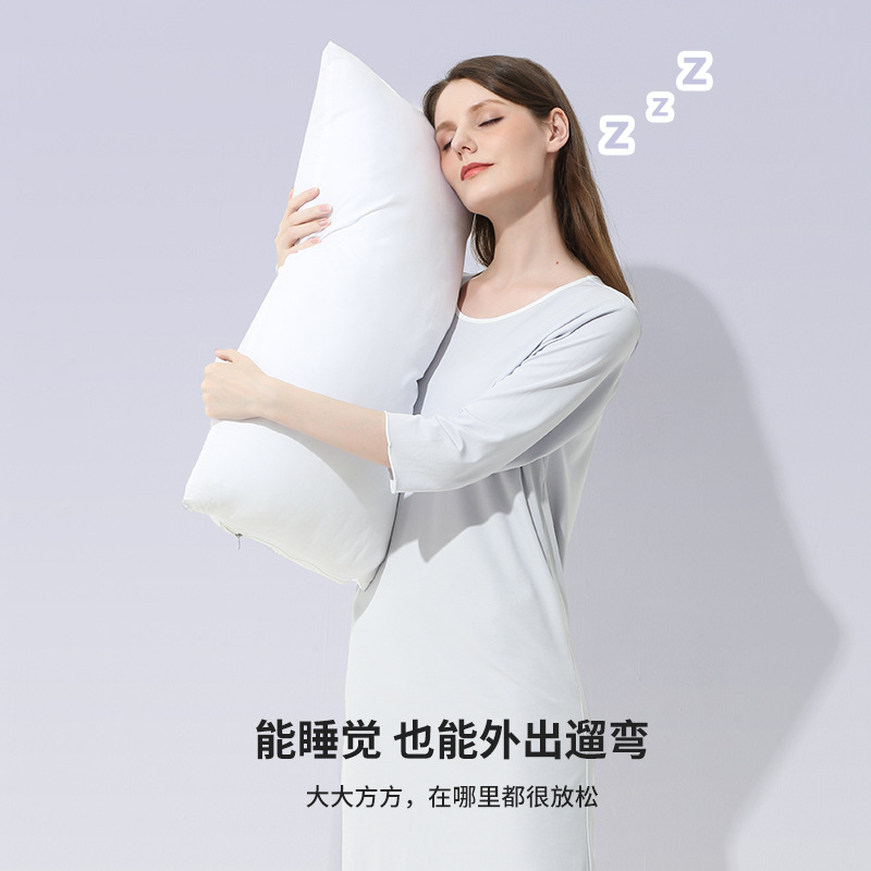 80 camisones de mujer de primavera y verano de algodón modal de lujo alto, mangas tres cuartos, agradables para la piel y cómodos, piernas largas, pijamas para salir