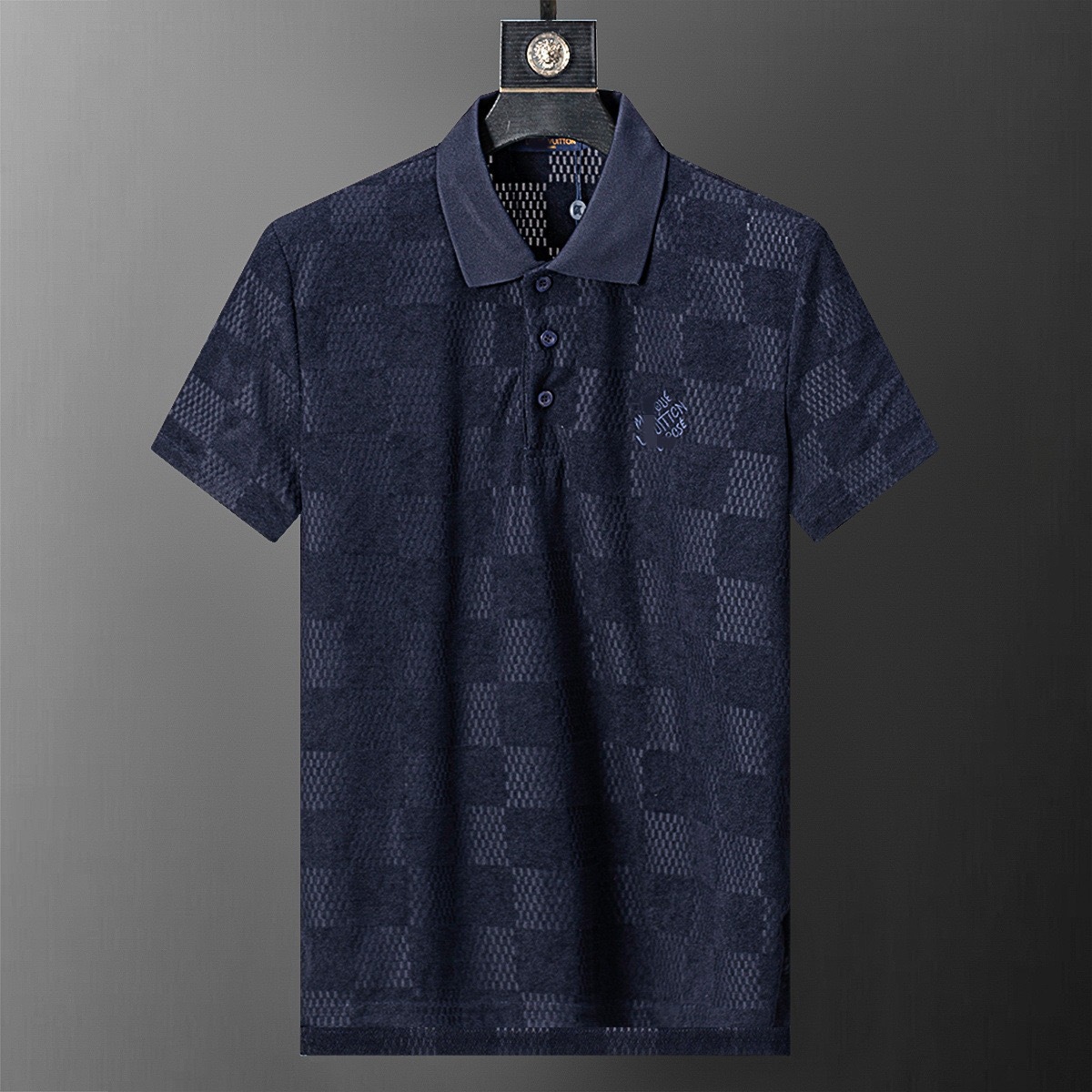 SS25 nueva estación europea de verano de alta calidad de hombre con solapa de algodón perla camisa polo de manga corta