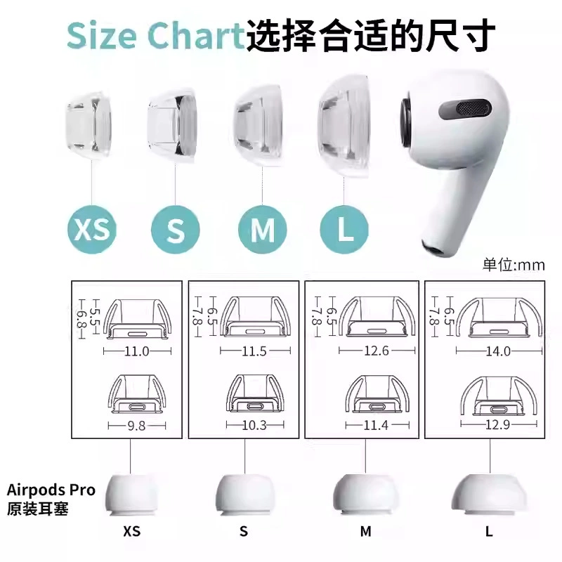 Подходит для наушников AirPods Pro Liquid Silicone, универсальных сменных наушников Apple Pro2 3-го поколения с функцией шумоподавления.