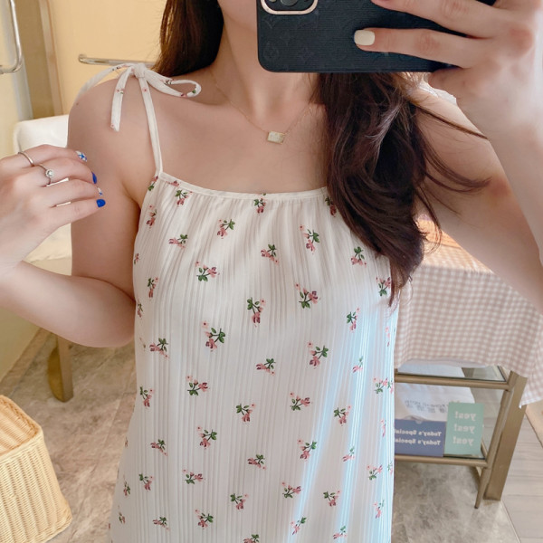 Nueva pijamas de las mujeres camisón de la liga linda Corea del Sur suelta de encaje chica verano desgaste en el hogar vestido de una sola pieza se puede usar fuera