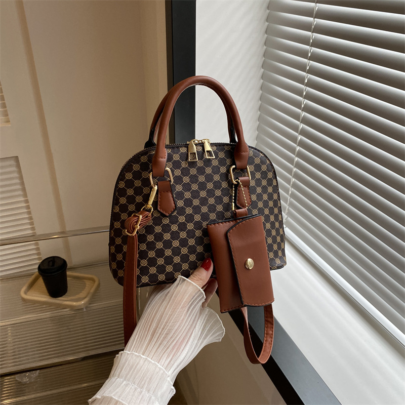 Bolso Tipo Concha Estampado de PU con Cremallera para Uso Diario