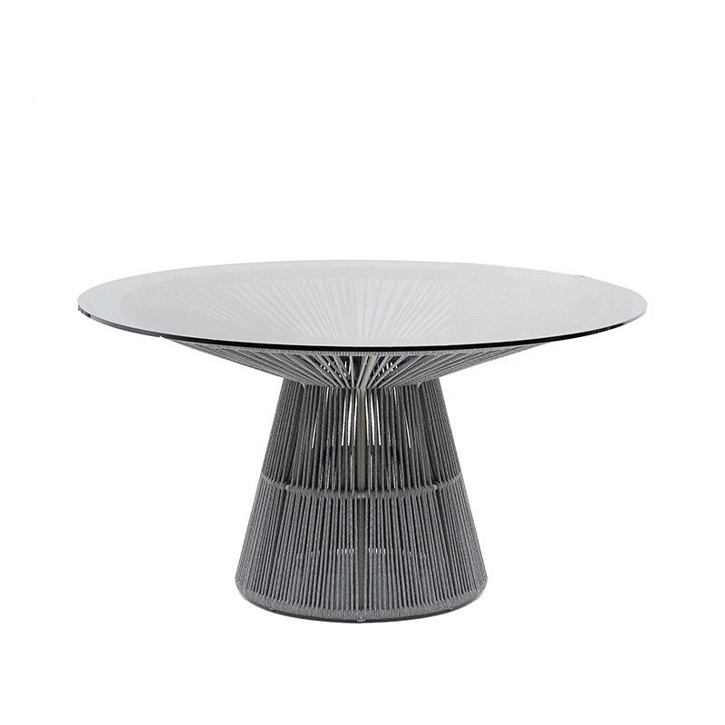 Mesa de café gris (tejido de cuerda)