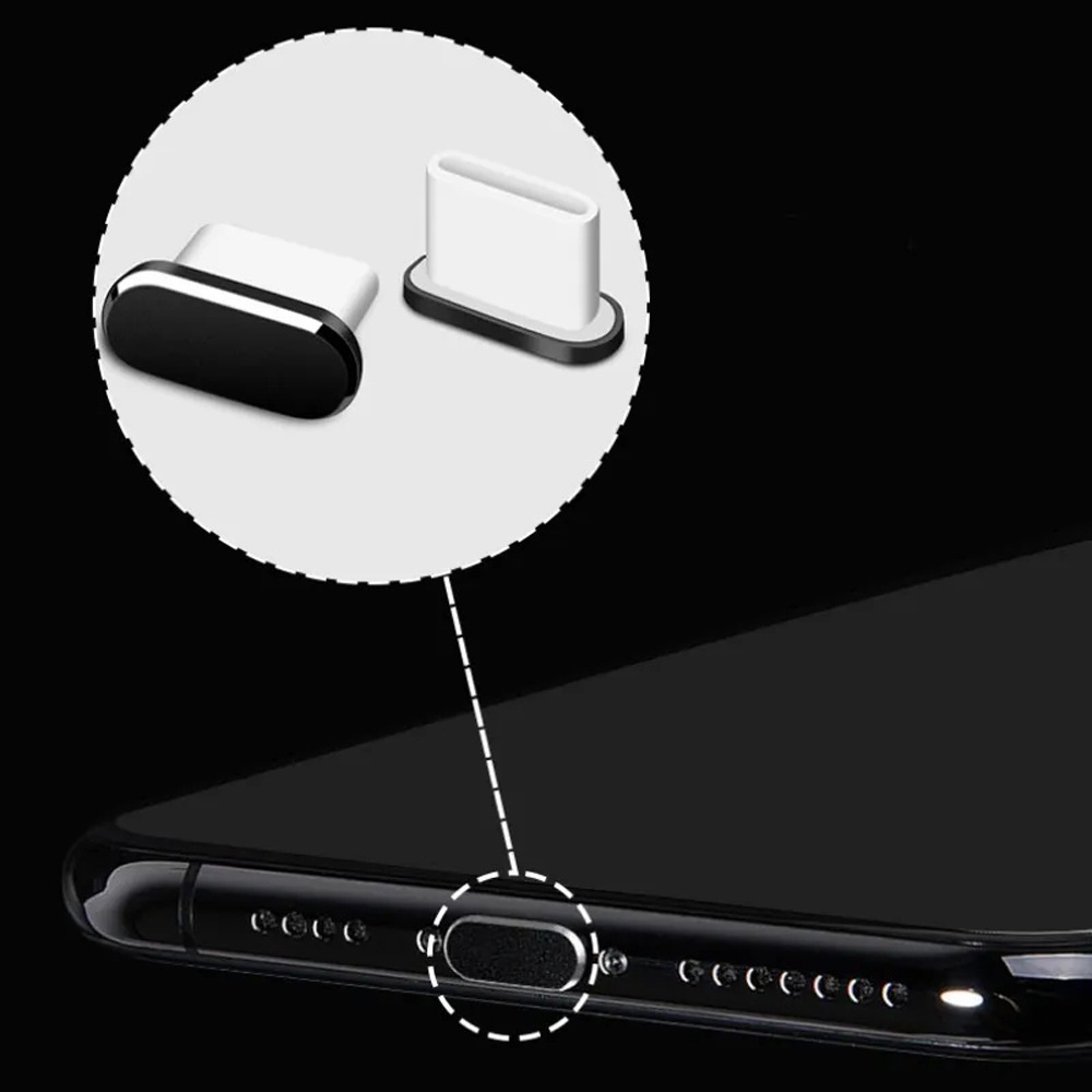 Four Dust Plugs with One Brush Suitable for Apple Samsung S Series C Charging Port Universal USB Dust Plugs