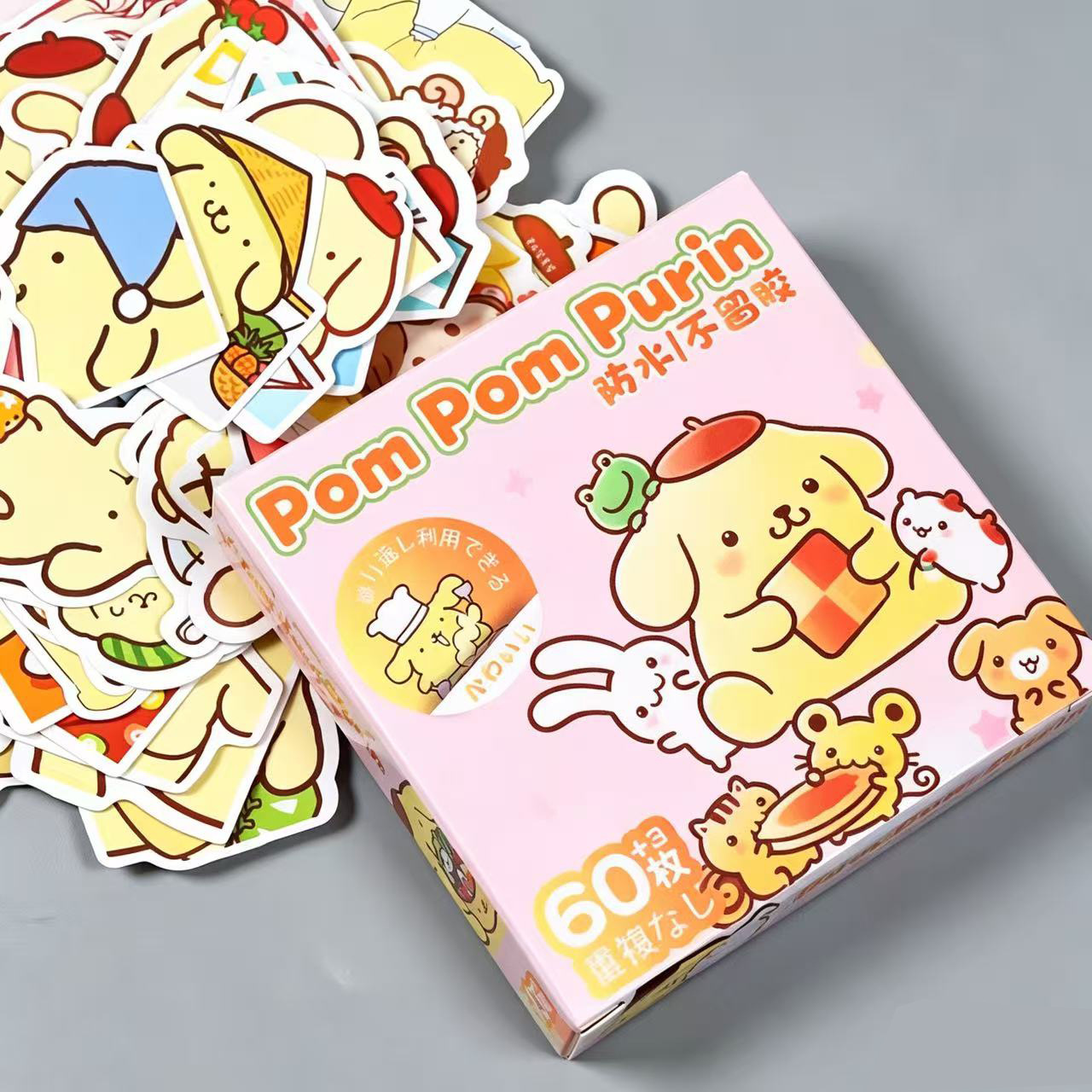 63 pegatinas de caja de regalo para niños encantadores personajes de dibujos animados transfronterizos decoración caliente pegatinas impermeables al por mayor