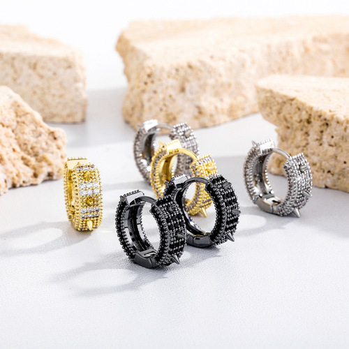 Cross-border personalized thorn ear rings cool hip-hop style fashion trendy men's ear accessories daily street wear versatile accessories