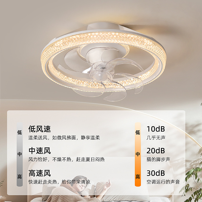 [Selección estricta] lámpara de ventilador 2025 nuevo estilo simple y moderno 360 grados sacude la cabeza de viento crema cama principal lámpara de techo