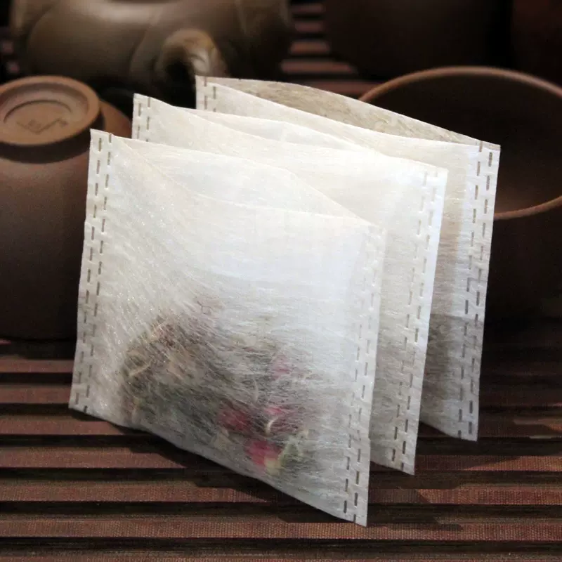 100个玉米纤维翻折茶包袋花茶果茶过滤袋茶叶滤渣袋 一次性泡茶袋