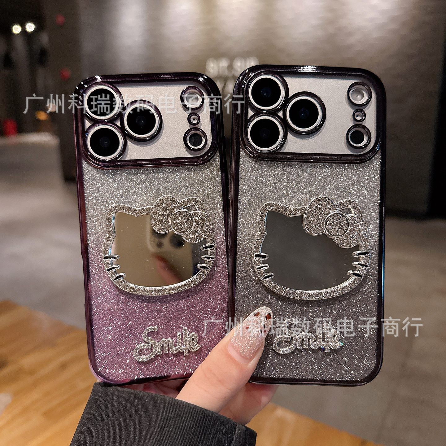 水钻猫咪镜子适用步步高y300手机壳新款x200可爱IQoo12创意保护套