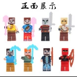 Набор минифигур Construction (LEGO) — 56 золотых и тематических минифигур с мотоциклом и 7-слойной витриной