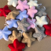 8cm圣诞树圣诞星装饰品小挂件材料 羊毛毡五角星手工DIY配件