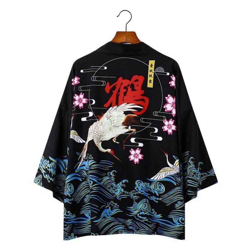 Внешняя торговля японское Ретро кимоно в стиле Харадзюку с цифровым принтом, мужской и женский плащ, домашний Повседневный Кардиган, ночная рубашка, перьевая тканая летняя