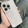 Космический чехол, прозрачный, белый бантик