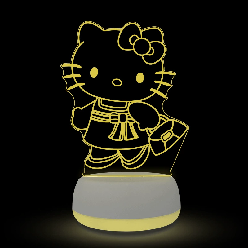 Hello Kitty, атмосферная акриловая ночная лампа, (), 3D, подарок на день рождения, оптом