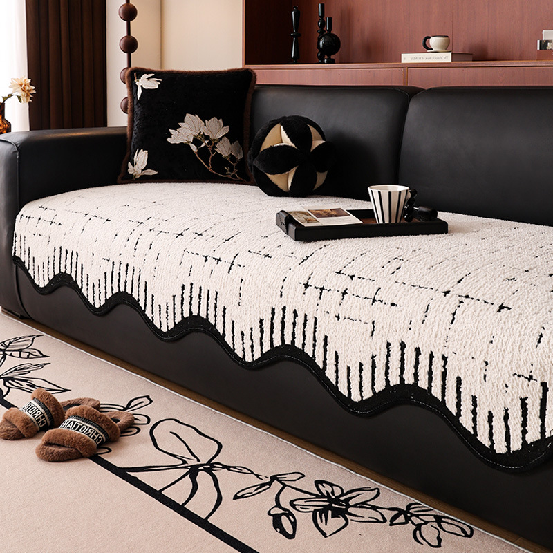 2024 nuevo tipo de cojín de sofá de forma especial otoño y invierno sofá de piel antideslizante cubierta de tela