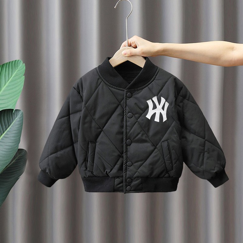 6344 chaqueta de béisbol para niños chaqueta acolchada de algodón 2025 nueva chaqueta de todo fósforo de otoño e invierno chaqueta de algodón de invierno para niños