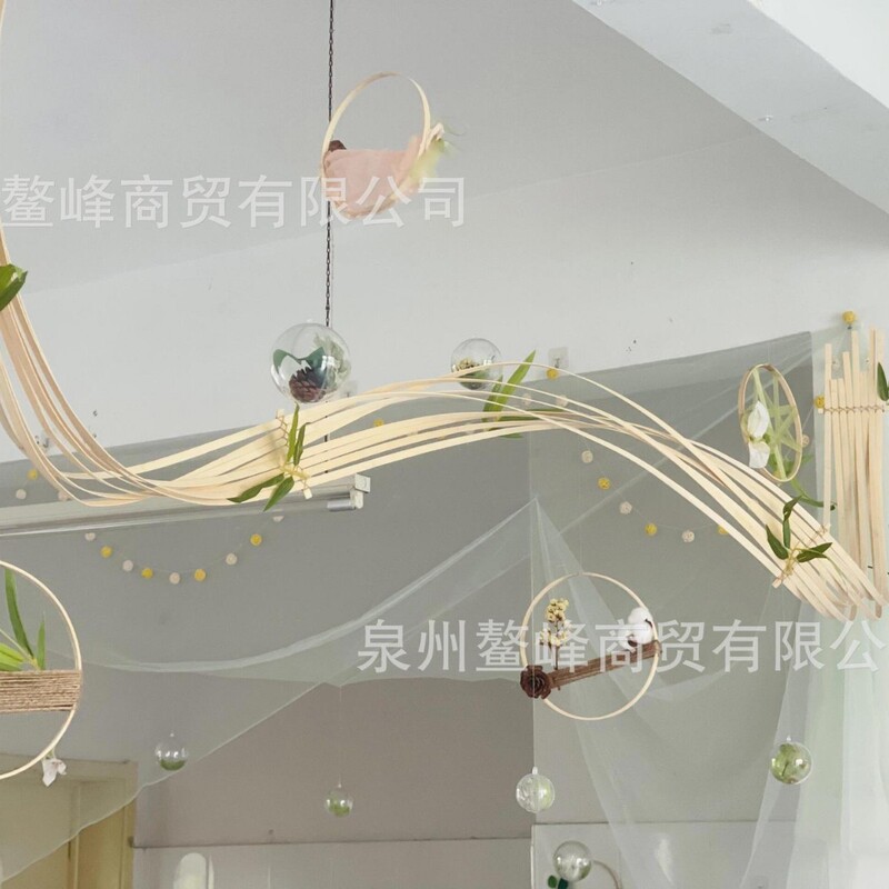 幼儿园环创吊饰美工区装饰班级新中式布置大厅挂饰竹排竹条竹片|undefined
