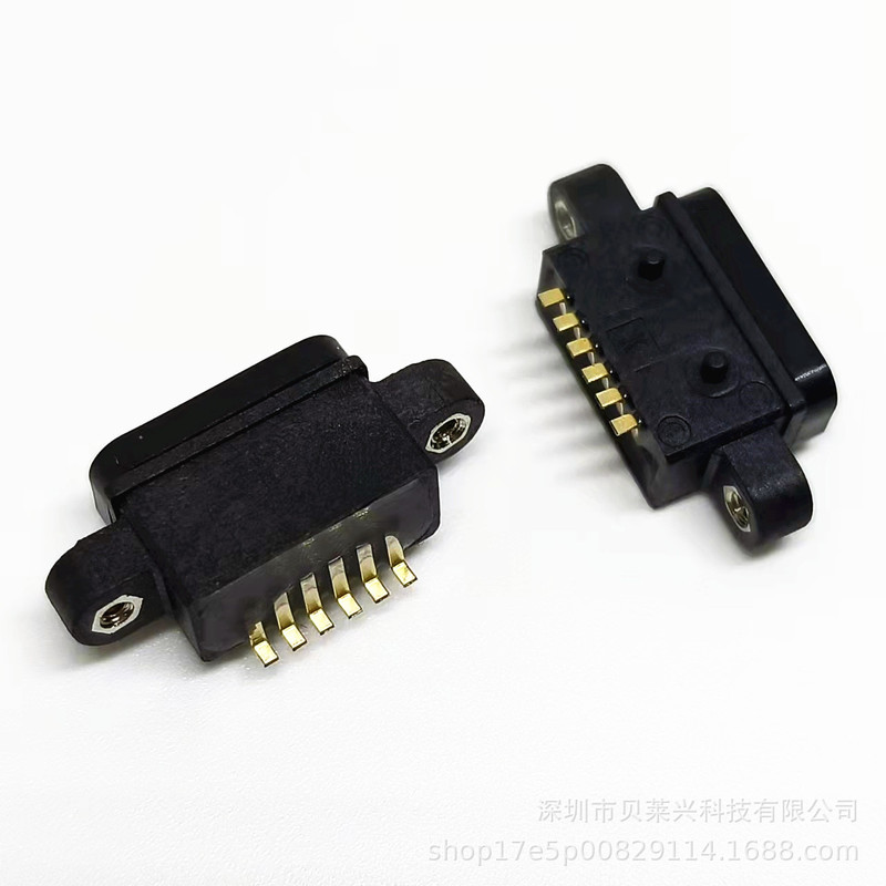 TYPE-C 6PIN waterproof base plate patch double ear with screw hole with column with rubber ring IPX8 TYPE-C 6PIN waterproof base plate patch double ear with screw hole with column with rubber ring IPX8