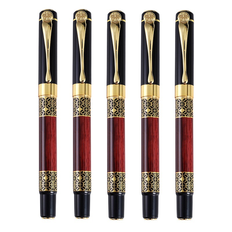 Metal Signature Pen Chinese Style Wood Grain Pen Business Gift Pen logo Gel Pen Wholesale Metal Pen