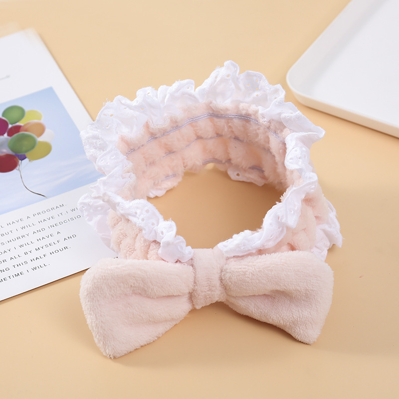 Japonés ins conejo encaje arco banda de pelo Internet celebridad lavado de cara tocado Casa de la muchacha de ala ancha diadema