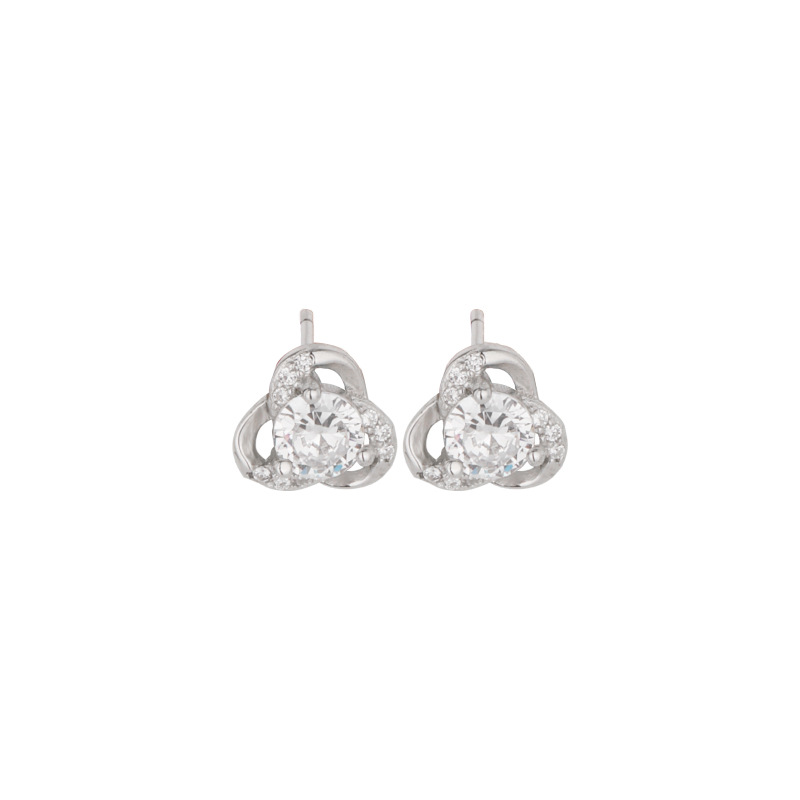925 pendientes de plata esterlina trébol de verano femenino nicho diseño pendientes de flores con incrustaciones de circón pendientes de temperamento de alta calidad