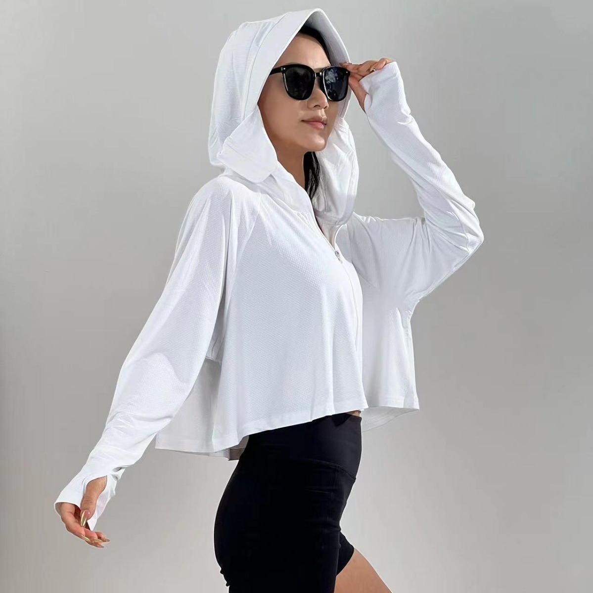 Thin travel breathable jacket for gym, quick dry cardigan for training, sun protection, UV protection 2