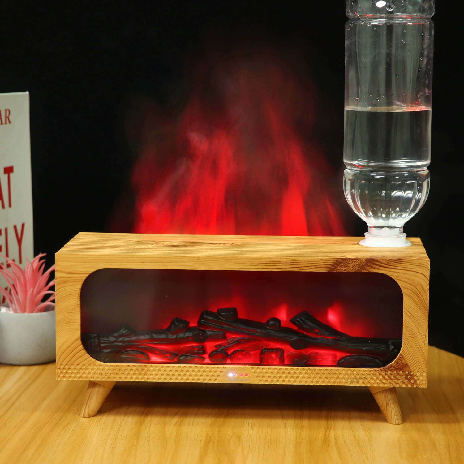 Имитация камина, увлажнитель древесного угля, эфирное масло, ультразвуковая машина для ароматерапии, сильный туман, увлажнение воздуха, минеральная вода, практичный подарок