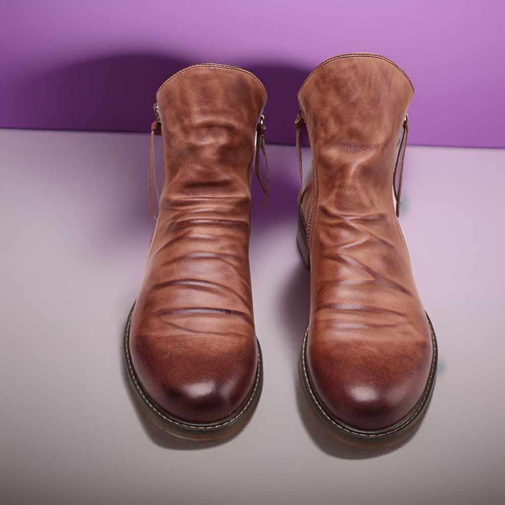 Férfi cipők Ősz és Tél Kétoldalas Cipzár Csúszásgátló Aljjal Férfi Csizmák Férfi Cipők Bojtos Csizmák Férfi Bőr Csizmák Nagy Méretben_voghion.com