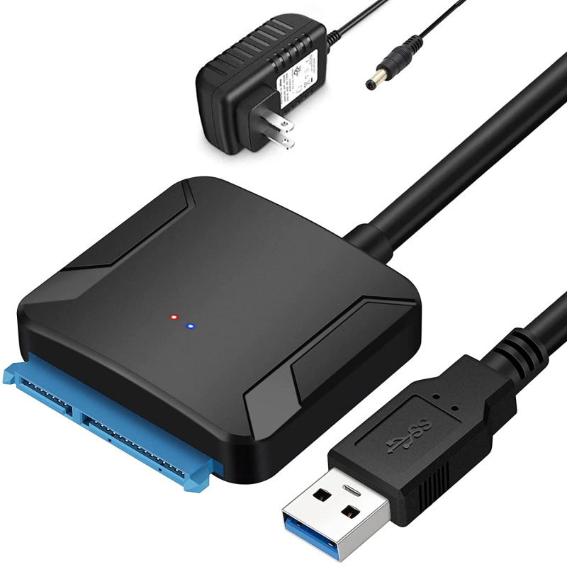 SATA to USB3.0 computer adapter with DC port adapter supports 2.5/3.5 SSD easy drive line