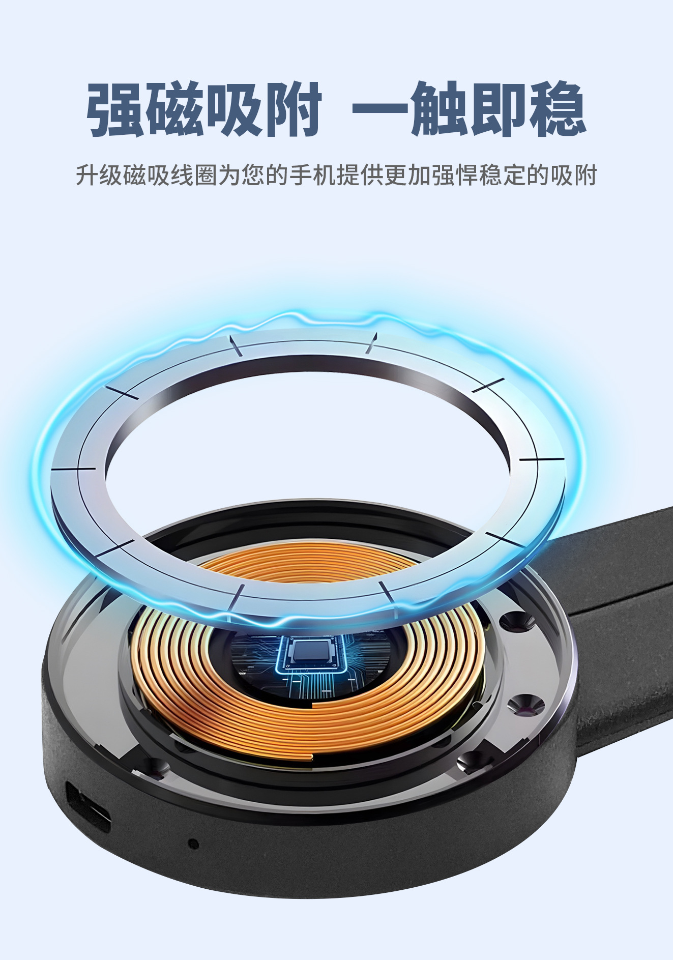 Mobile phone car bracket wireless charging 15W magnetic suction foldable air outlet center console navigator car bracket