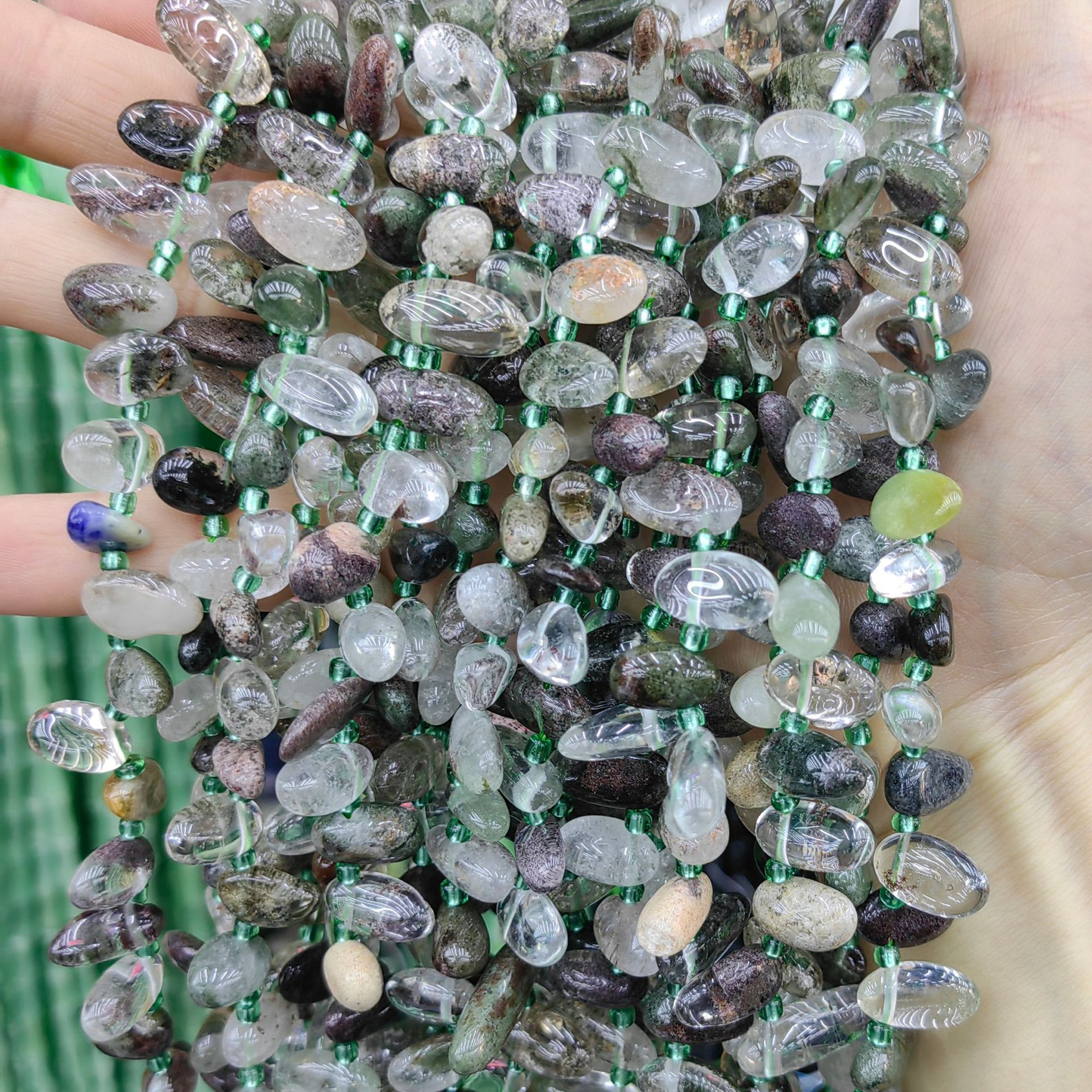 Piedra natural cristal piedra triturada amorfa agujeros laterales heterogéneos semiacabados joyería DIY perlas al por mayor