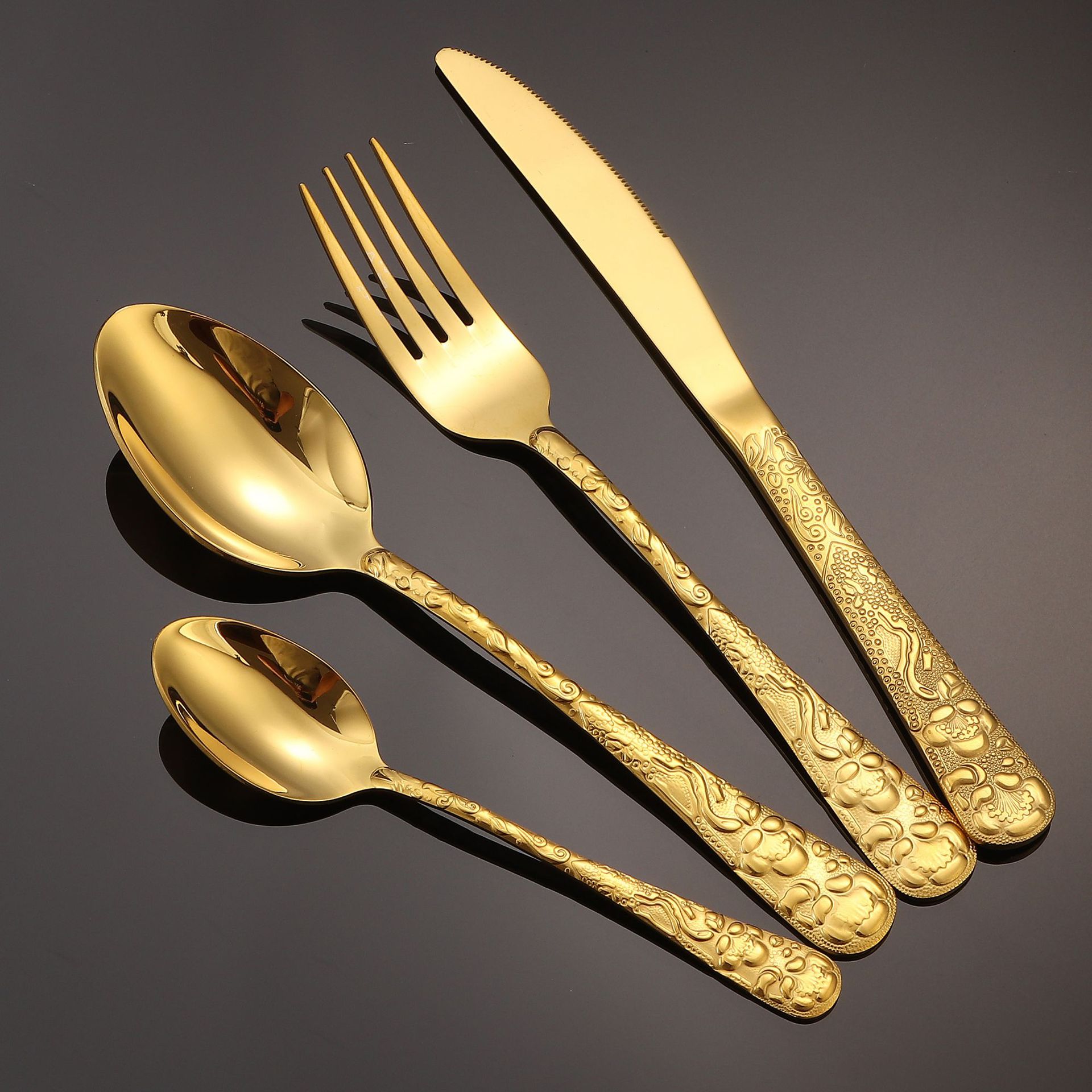 Cuchillo de acero inoxidable transfronterizo de alta calidad cucharas de postre cucharas de hotel cubiertos de carne de restaurante occidental de alta calidad se siente el viento