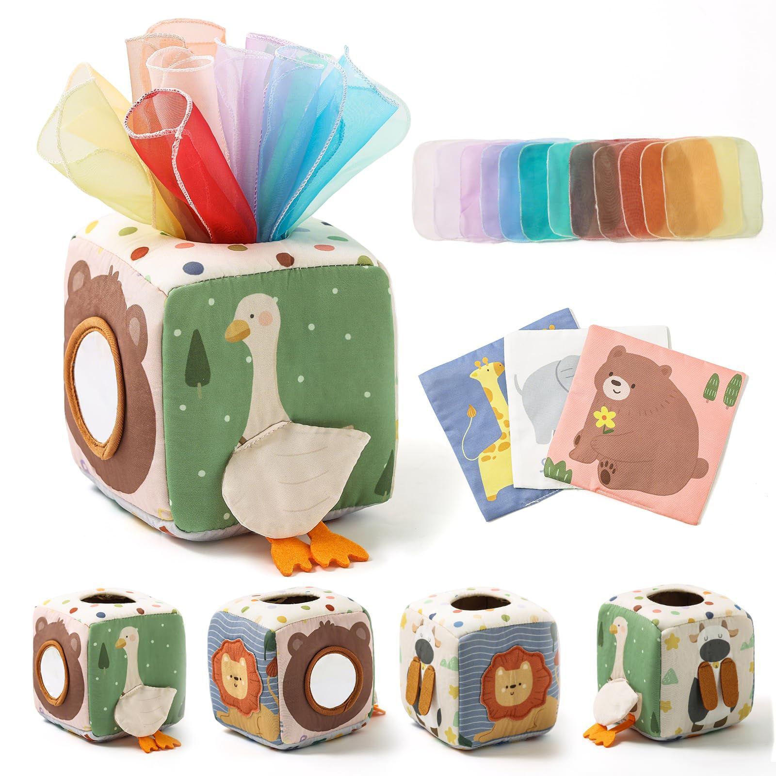 Children's Enlightenment Cartoon Small Animal Pumping Square Press and Grasp Training Educational Cognitive Interactive Toy