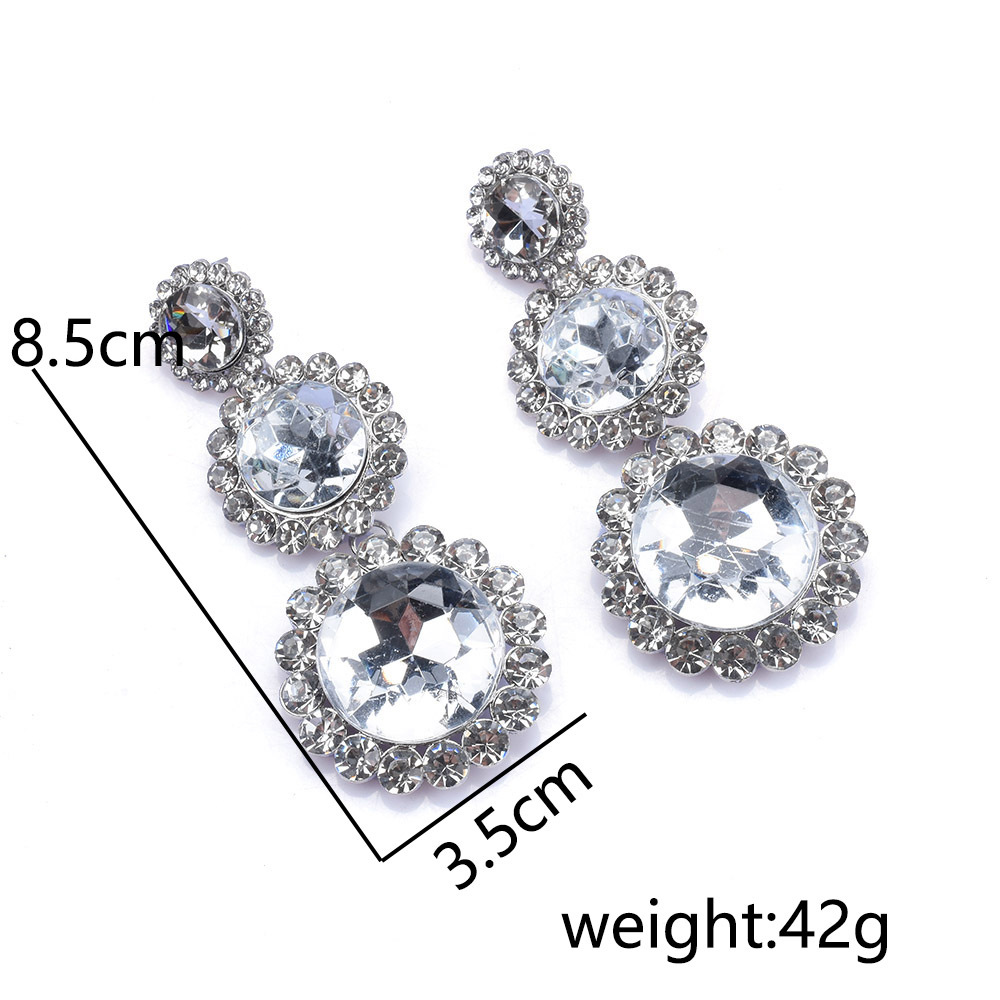 Estilo Sin Elegante Ronda Aleación Enchapado Embutido Piedra De Cristal Mujeres Aretes display picture 1