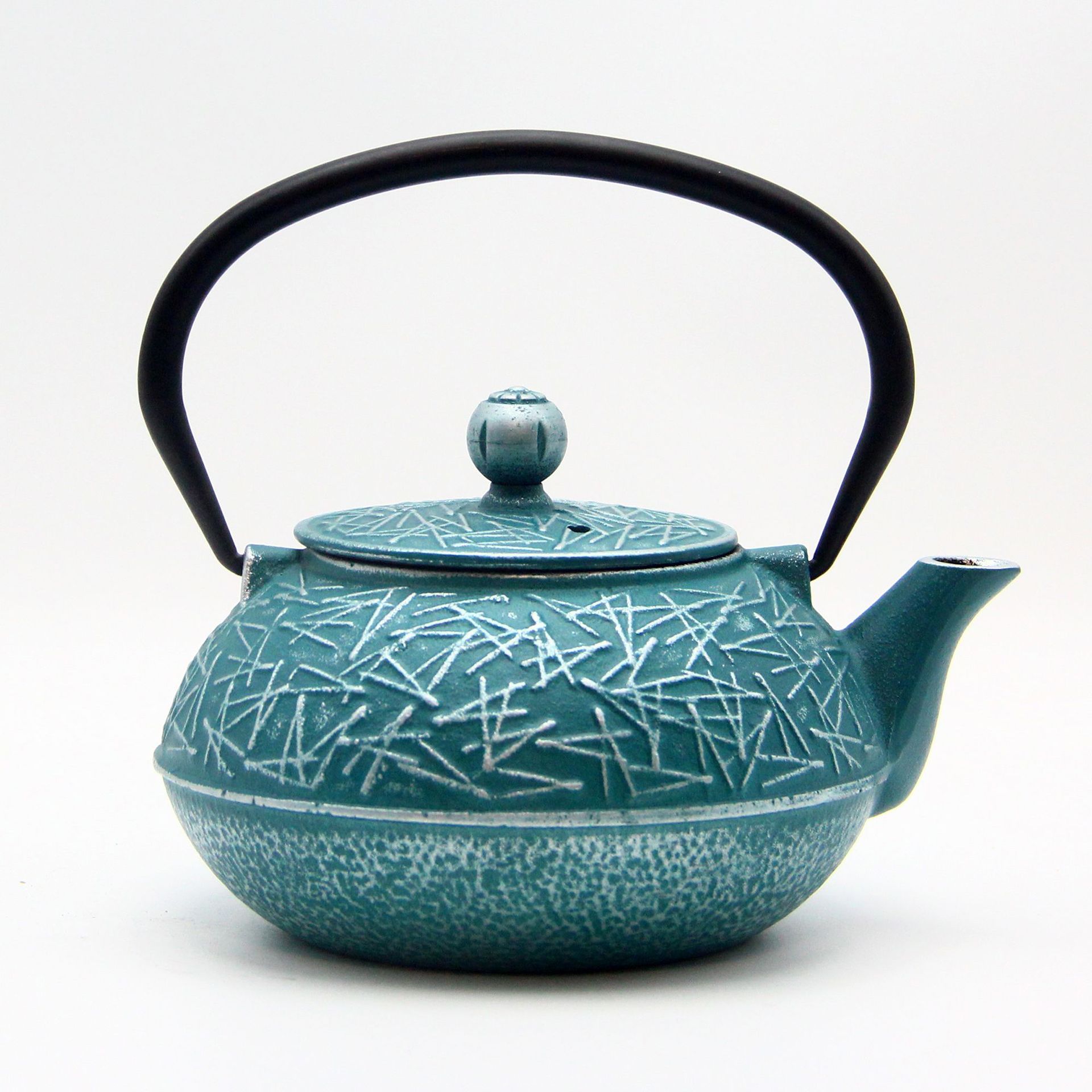 外贸彩色铸铁壶 亮光釉面搪瓷铁艺茶壶 欧美风带茶滤烧水煮茶铁壶