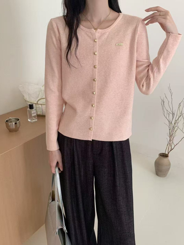 简约百搭V领针织衫女春季韩版减龄修身显瘦毛衣开衫洋气叠穿上衣|undefined