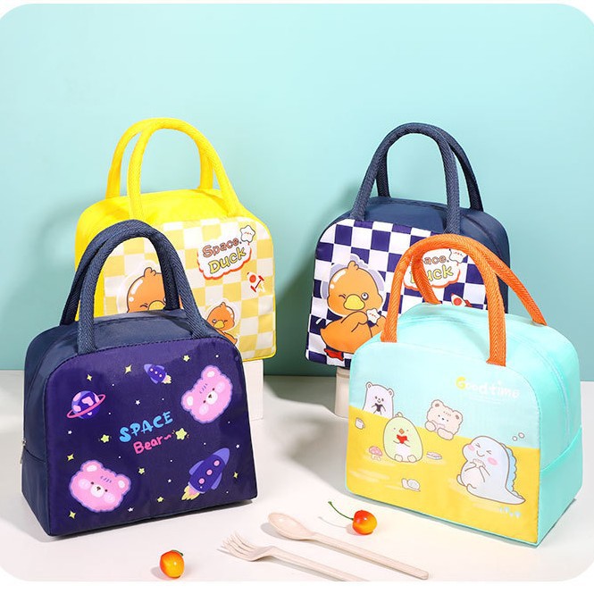 New cute cartoon lunch bag for students with meal insulation lunch box bag large capacity portable insulation bag