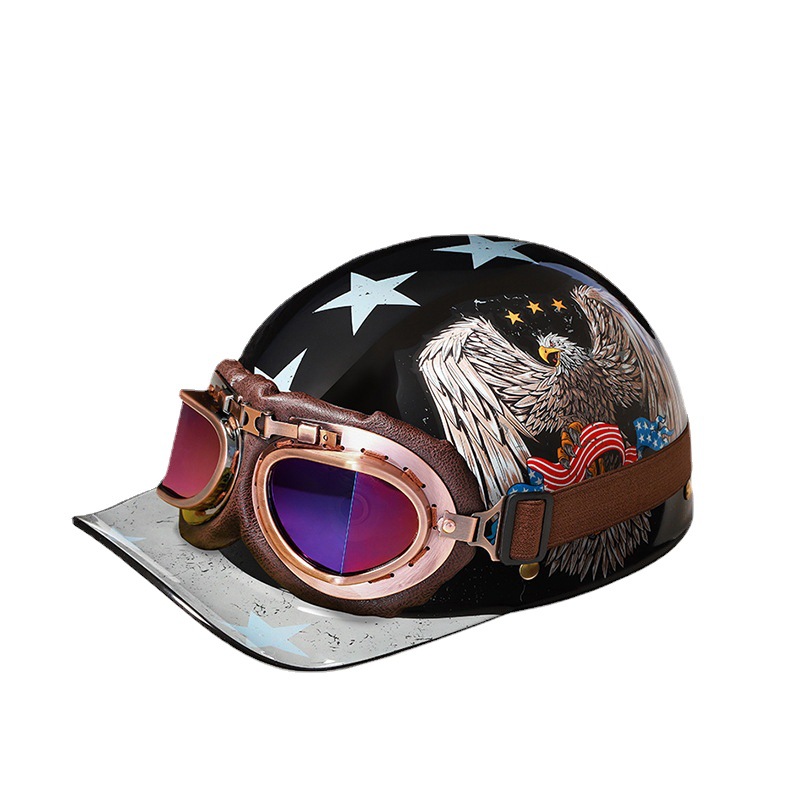 Al por mayor casco de motocicleta medio casco verano hombres y mujeres retro Harley motocicleta eléctrica gorra de béisbol primicia casco fabricante