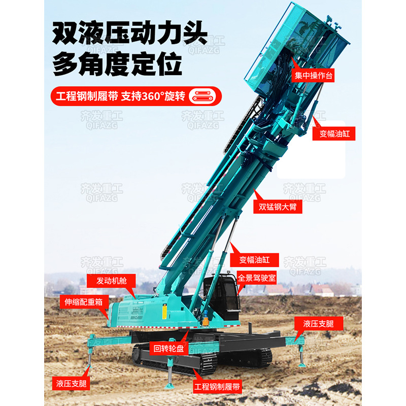 Perforadora de elevación y protección de pendientes de 20 metros de altura, soporte de orugas, cable de anclaje, máquina de perforación de anclaje, máquina de perforación de túnel directo de fábrica