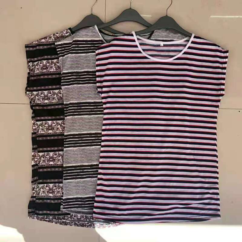 Women's Sleeveless T-shirt Female Cheap Summer Round Neck Casual Striped T-shirt Pullover T-shirt