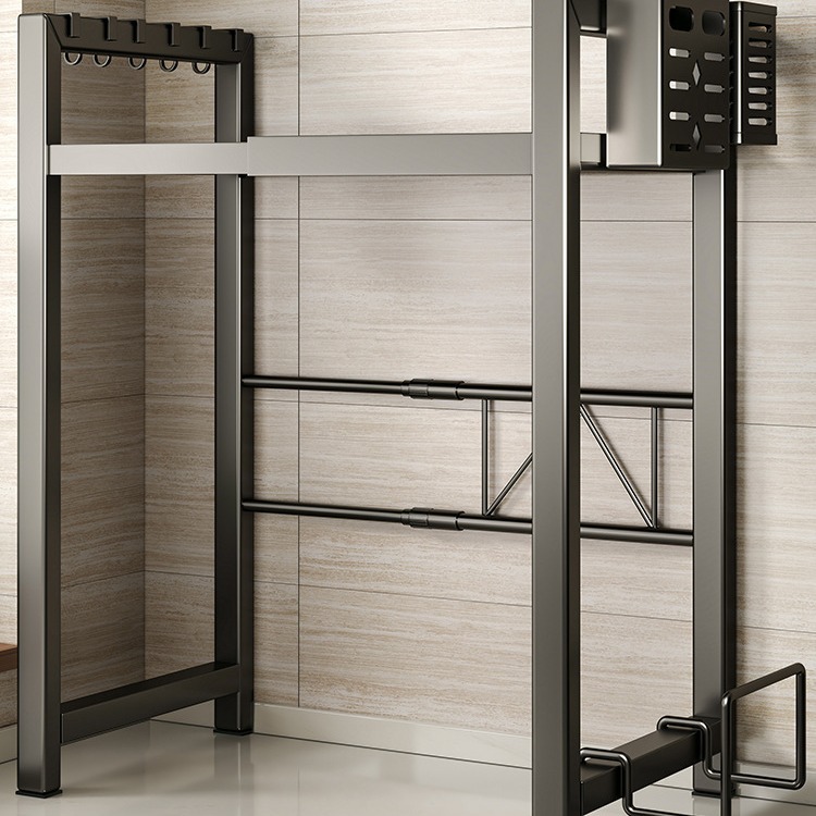 Cocina horno microondas cocina de arroz estante retráctil encimera multifunción horno freidora de aire estante de almacenamiento