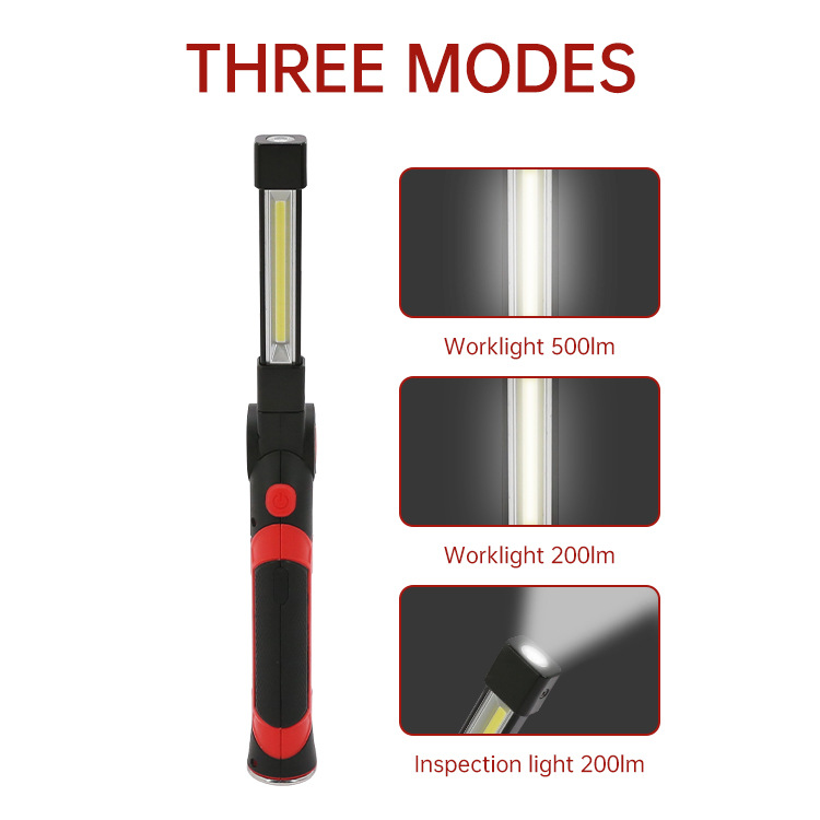 Cross-Border Rotating Auto Repair Work Light Led Rechargeable Emergency Inspection Light with Strong Magnetic Attachment for Car Maintenance and Inspection