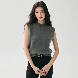 层次感叠穿神器100%山羊绒针织衫女无袖百搭背心简约松弛马甲坎肩