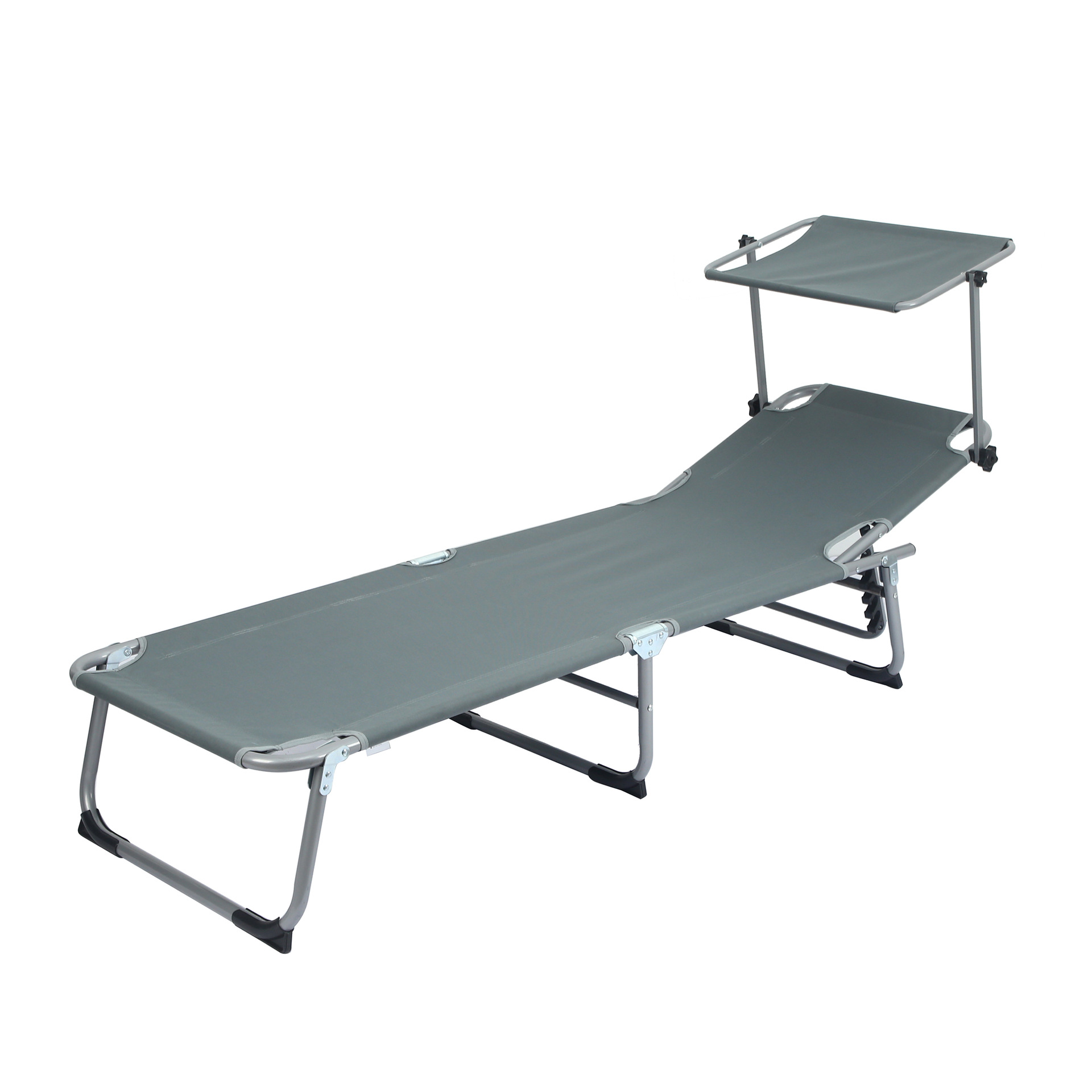 Cama plegable Wowding para uso doméstico, sencilla cama individual para siestas, silla de playa para ocio, cama plegable portátil con parasol para camping, venta al por mayor.