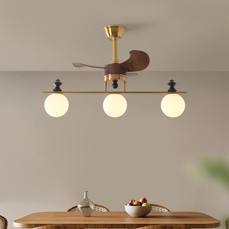 Nuevo estilo de estilo antiguo, sala de estar para el hogar, lámpara de ventilador de una pieza, luz completa, nuevo restaurante de estilo chino, lámpara de ventilador de dormitorio, colgante