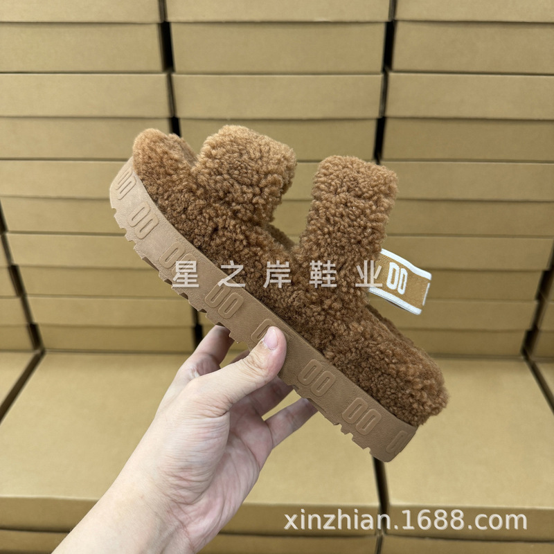 Cross-border 2026 new model women's thick-soled slippers, height-increasing women's shoes with back strap, fashionable casual versatile slip-on shoes